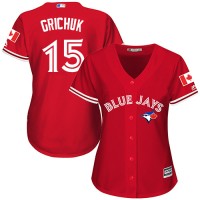 Toronto Blue Jays #15 Randal Grichuk Red Canada Day Women's Stitched MLB Jersey