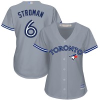 Toronto Blue Jays #6 Marcus Stroman Grey Road Women's Stitched MLB Jersey
