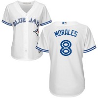 Toronto Blue Jays #8 Kendrys Morales White Home Women's Stitched MLB Jersey