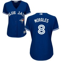 Toronto Blue Jays #8 Kendrys Morales Blue Alternate Women's Stitched MLB Jersey