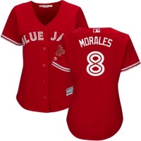 Toronto Blue Jays #8 Kendrys Morales Red Canada Day Women's Stitched MLB Jersey