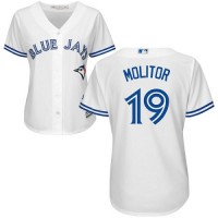 Toronto Blue Jays #19 Paul Molitor White Home Women's Stitched MLB Jersey