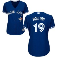 Toronto Blue Jays #19 Paul Molitor Blue Alternate Women's Stitched MLB Jersey