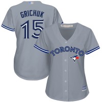 Toronto Blue Jays #15 Randal Grichuk Grey Road Women's Stitched MLB Jersey