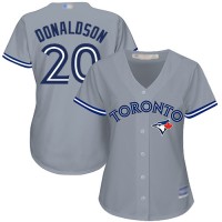 Toronto Blue Jays #20 Josh Donaldson Grey Road Women's Stitched MLB Jersey