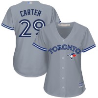 Toronto Blue Jays #29 Joe Carter Grey Road Women's Stitched MLB Jersey