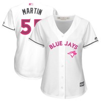 Toronto Blue Jays #55 Russell Martin White Mother's Day Cool Base Women's Stitched MLB Jersey