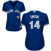 Toronto Blue Jays #14 Justin Smoak Blue Alternate Women's Stitched MLB Jersey
