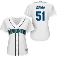 Seattle Mariners #51 Ichiro Suzuki White Women's Fashion Stitched MLB Jersey
