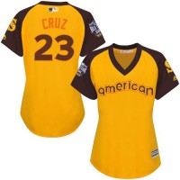 Seattle Mariners #23 Nelson Cruz Gold 2016 All-Star American League Women's Stitched MLB Jersey