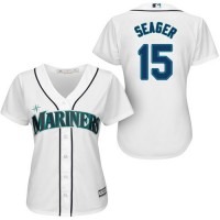 Seattle Mariners #15 Kyle Seager White Home Women's Stitched MLB Jersey