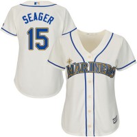 Seattle Mariners #15 Kyle Seager Cream Alternate Women's Stitched MLB Jersey