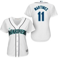Seattle Mariners #11 Edgar Martinez White Home Women's Stitched MLB Jersey