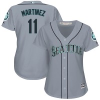 Seattle Mariners #11 Edgar Martinez Grey Road Women's Stitched MLB Jersey