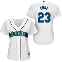 Seattle Mariners #23 Nelson Cruz White Home Women's Stitched MLB Jersey