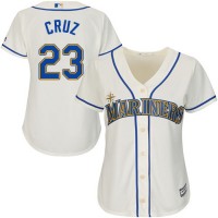 Seattle Mariners #23 Nelson Cruz Cream Alternate Women's Stitched MLB Jersey