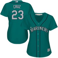 Seattle Mariners #23 Nelson Cruz Green Alternate Women's Stitched MLB Jersey