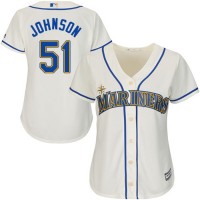 Seattle Mariners #51 Randy Johnson Cream Alternate Women's Stitched MLB Jersey