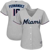 Miami Marlins #16 Jose Fernandez Grey Road Women's Stitched MLB Jersey