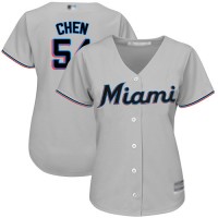 Miami Marlins #54 Wei-Yin Chen Grey Road Women's Stitched MLB Jersey