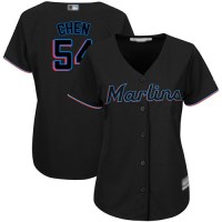 Miami Marlins #54 Wei-Yin Chen Black Alternate Women's Stitched MLB Jersey