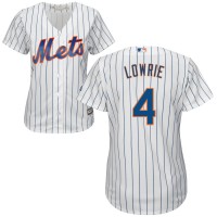 New York Mets #4 Jed Lowrie White Women's Cool Base Stitched MLB Jersey
