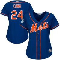 New York Mets #24 Robinson Cano Blue Alternate Women's Stitched MLB Jersey