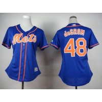 New York Mets #48 Jacob deGrom Blue Alternate Women's Stitched MLB Jersey