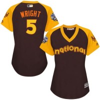 New York Mets #5 David Wright Brown 2016 All-Star National League Women's Stitched MLB Jersey
