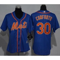New York Mets #30 Michael Conforto Blue Alternate Women's Stitched MLB Jersey