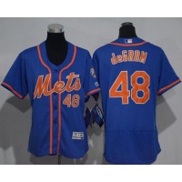 New York Mets #48 Jacob deGrom Blue Flexbase Authentic Women's Stitched MLB Jersey