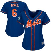 New York Mets #6 Jeff McNeil Blue Alternate Women's Stitched MLB Jersey