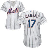 New York Mets #17 Keith Hernandez White(Blue Strip) Home Women's Stitched MLB Jersey