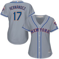 New York Mets #17 Keith Hernandez Grey Road Women's Stitched MLB Jersey