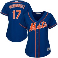 New York Mets #17 Keith Hernandez Blue Alternate Women's Stitched MLB Jersey