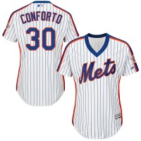 New York Mets #30 Michael Conforto White(Blue Strip) Alternate Women's Stitched MLB Jersey