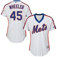 New York Mets #45 Zack Wheeler White(Blue Strip) Alternate Women's Stitched MLB Jersey