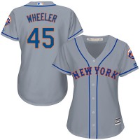 New York Mets #45 Zack Wheeler Grey Road Women's Stitched MLB Jersey