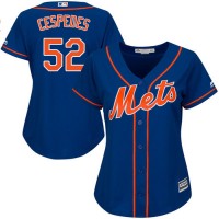 New York Mets #52 Yoenis Cespedes Blue Alternate Women's Stitched MLB Jersey
