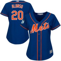 New York Mets #20 Pete Alonso Blue Alternate Women's Stitched MLB Jersey