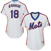 New York Mets #18 Travis d'Arnaud White(Blue Strip) Alternate Women's Stitched MLB Jersey