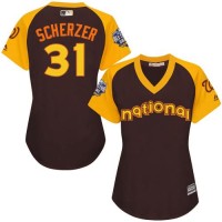 Washington Nationals #31 Max Scherzer Brown 2016 All-Star National League Women's Stitched MLB Jersey