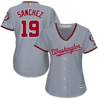 Washington Nationals #19 Anibal Sanchez Grey Road Women's Stitched MLB Jersey