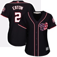 Washington Nationals #2 Adam Eaton Navy Blue Alternate Women's Stitched MLB Jersey