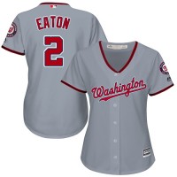 Washington Nationals #2 Adam Eaton Grey Road Women's Stitched MLB Jersey