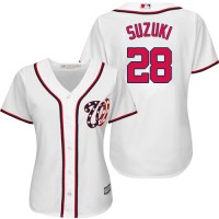 Washington Nationals #28 Kurt Suzuki White Home Women's Stitched MLB Jersey