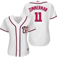 Washington Nationals #11 Ryan Zimmerman White Home Women's Stitched MLB Jersey