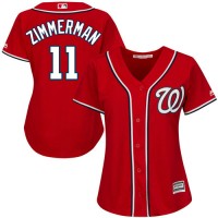 Washington Nationals #11 Ryan Zimmerman Red Alternate Women's Stitched MLB Jersey