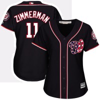 Washington Nationals #11 Ryan Zimmerman Navy Blue Alternate Women's Stitched MLB Jersey