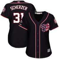 Washington Nationals #31 Max Scherzer Navy Blue Alternate 2019 World Series Champions Women's Stitched MLB Jersey